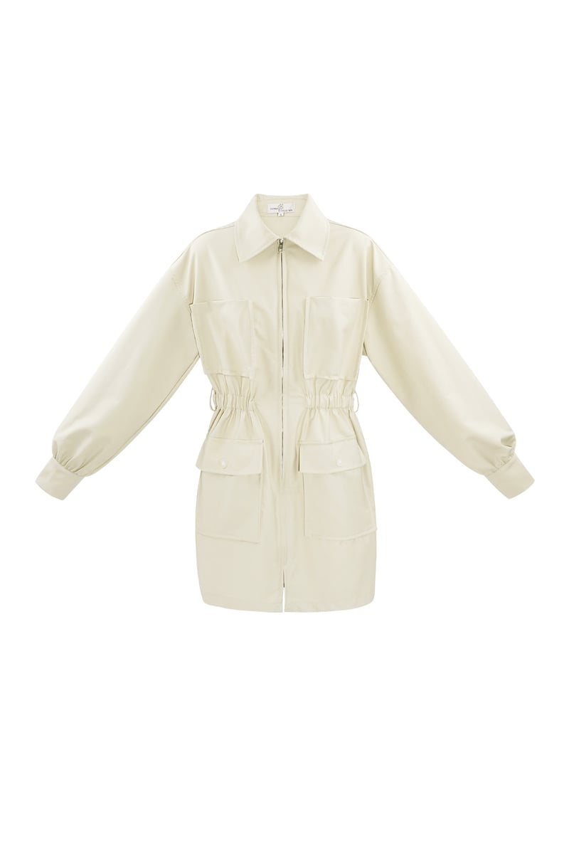 Long sleeve playsuit - off-white