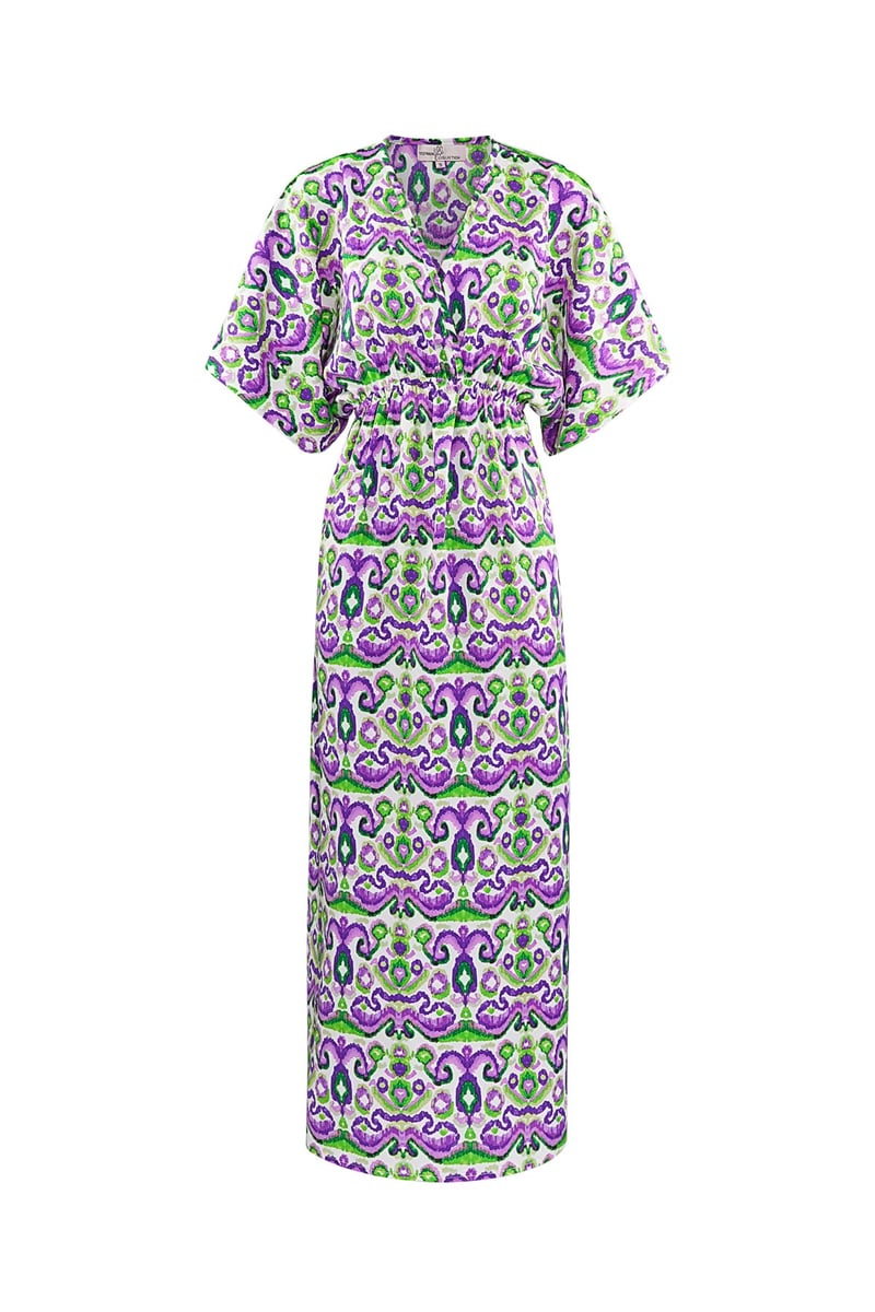 Long dress with print - red/blue - S