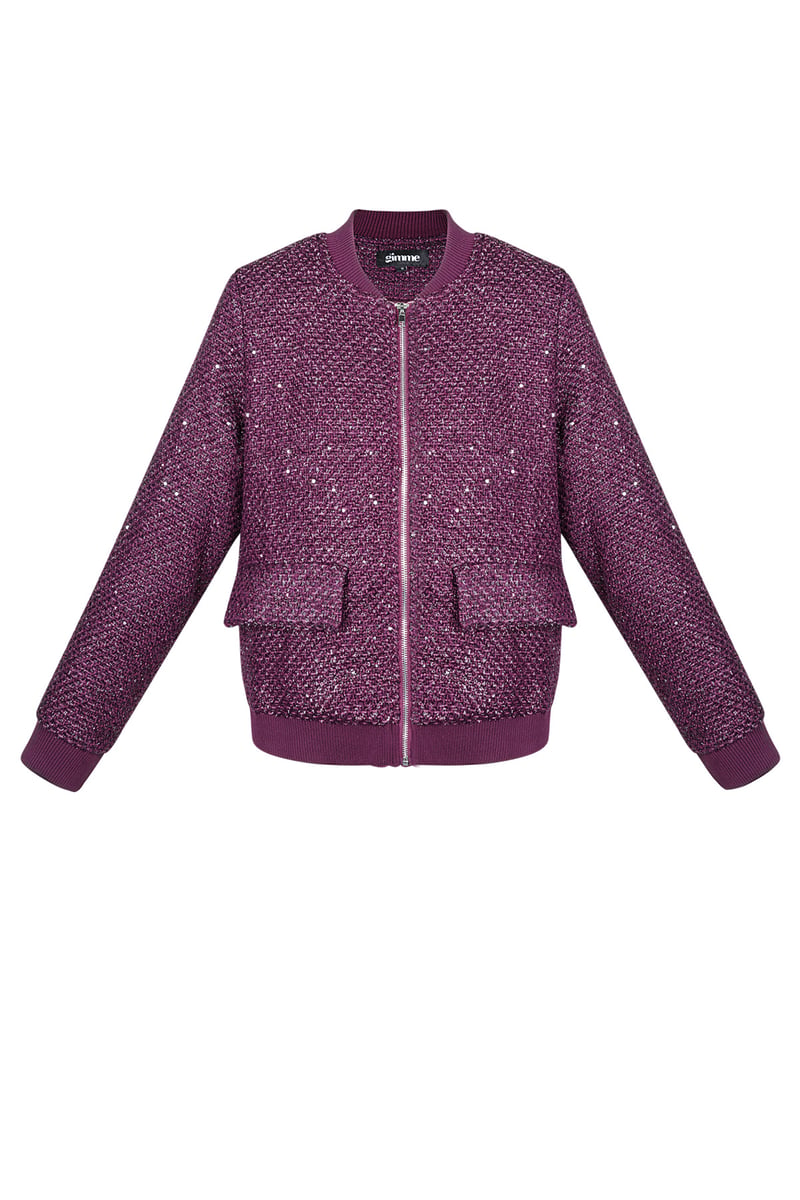 Bomber jacket sparkly day - Black
