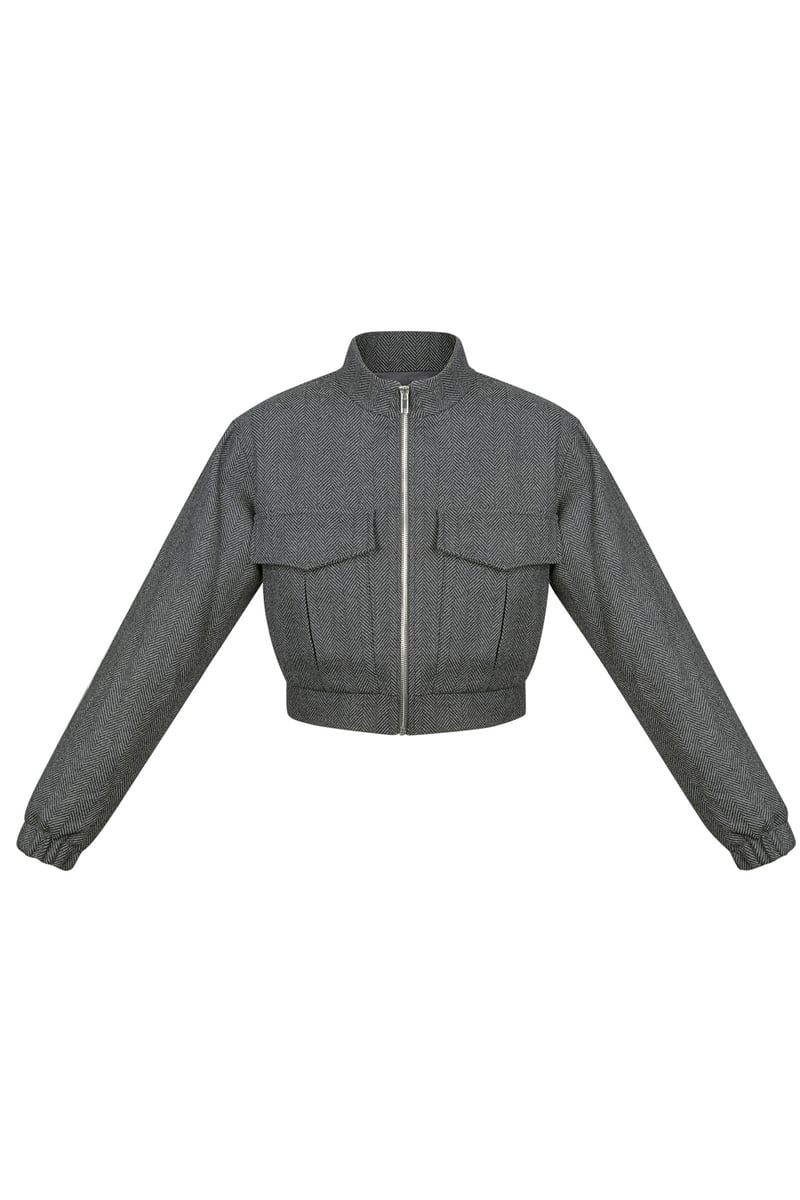 Jacket knitted deluxe - Grey