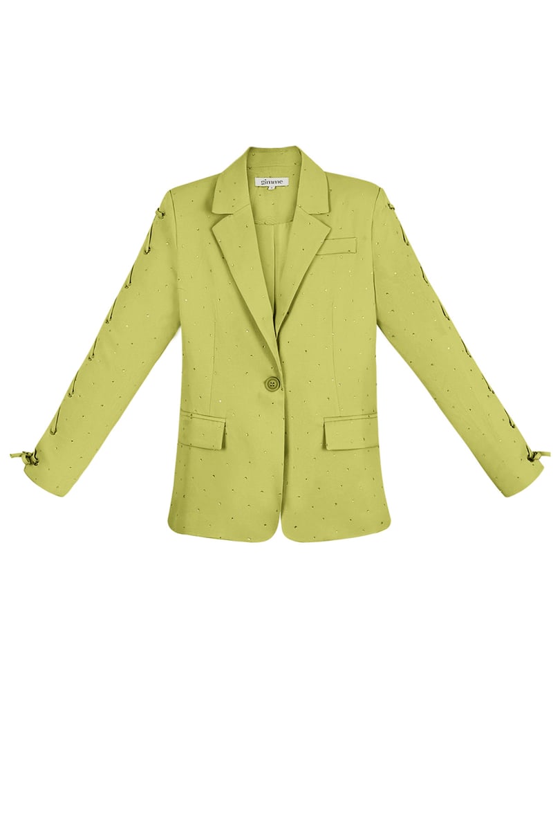Blazer with stones and lace-up sleeves - purple