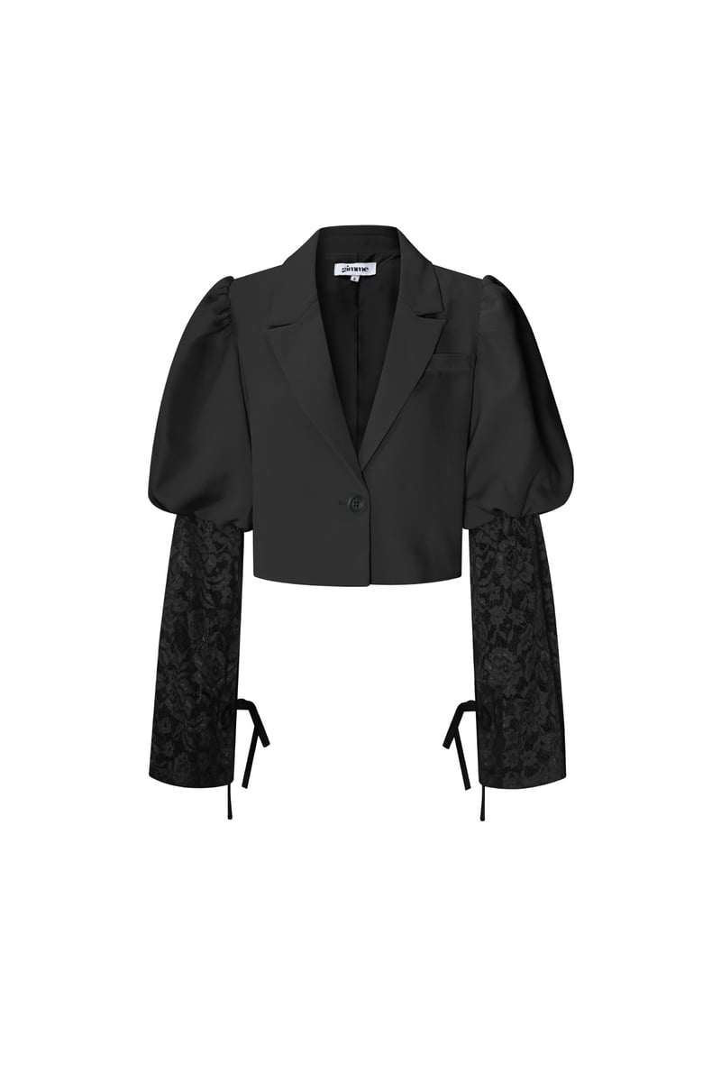 Trendy Short Blazer With Lace