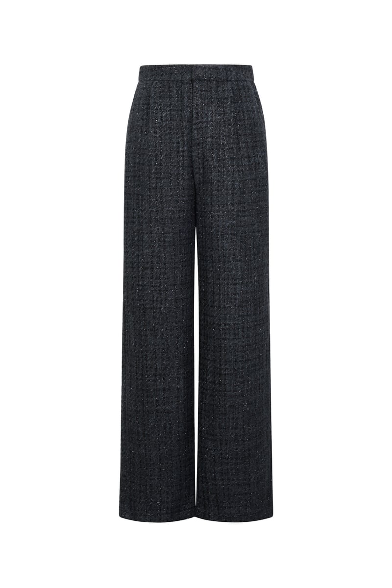 Polyester fiber (polyester) Straight pants Checkered Elegant Fall/Winter Clothes