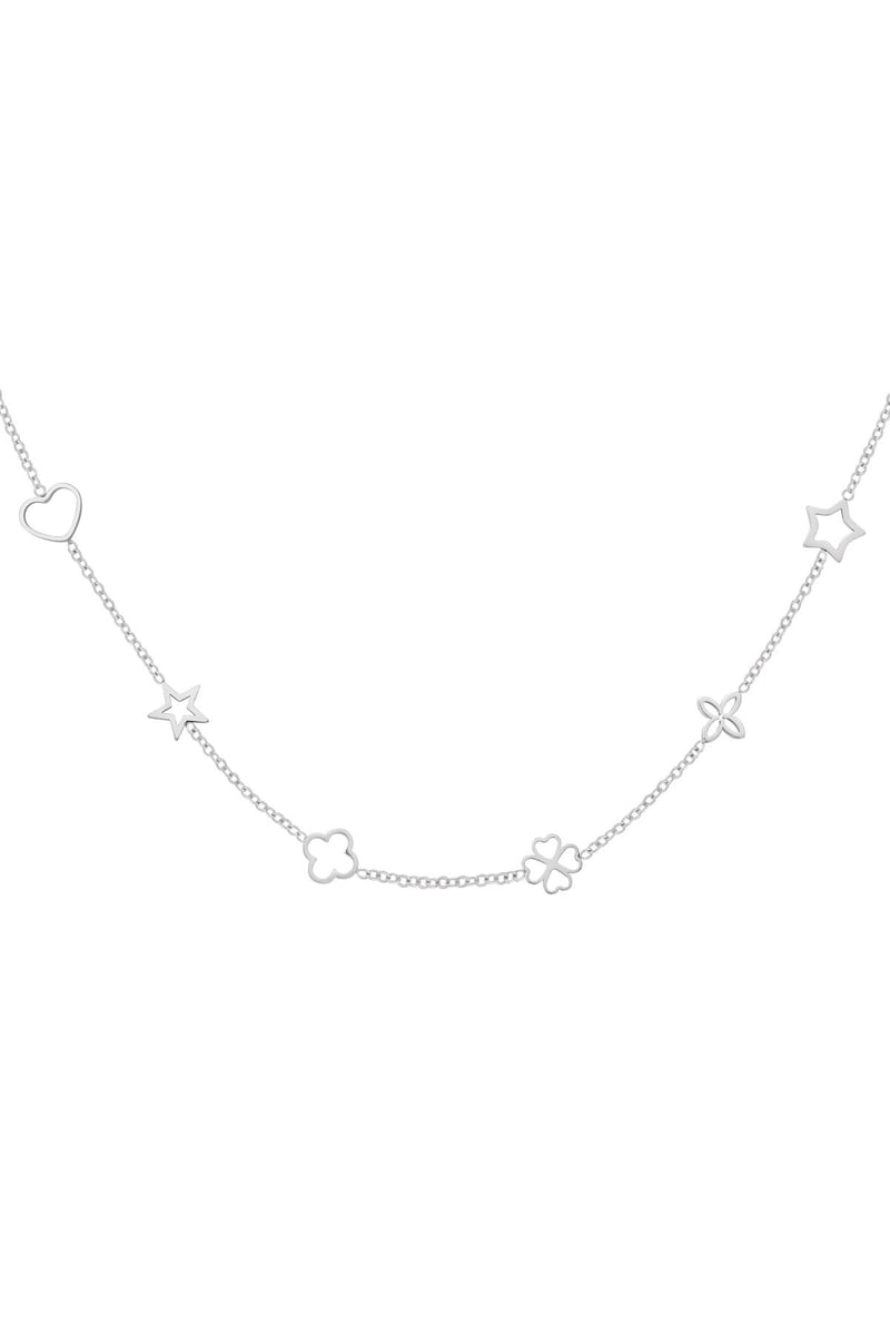 Necklace with figures Silver Color Stainless Steel