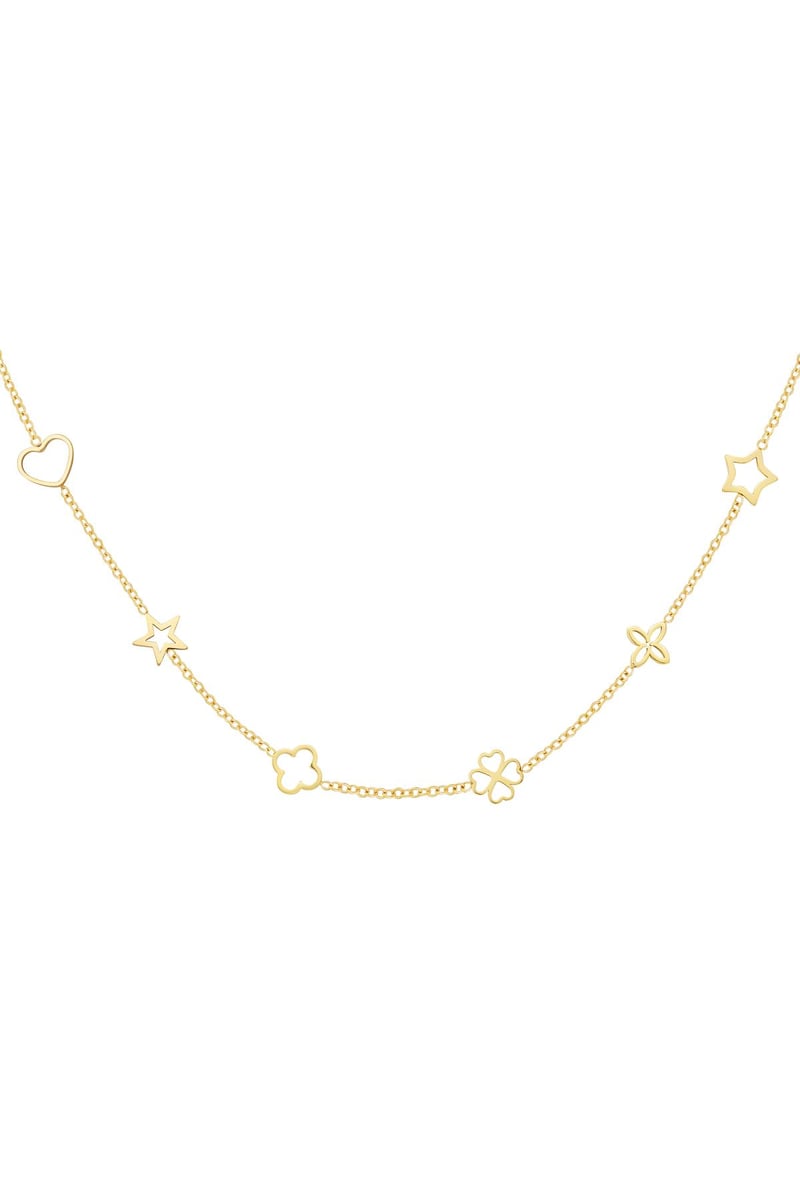 Necklace with figures Silver Color Stainless Steel