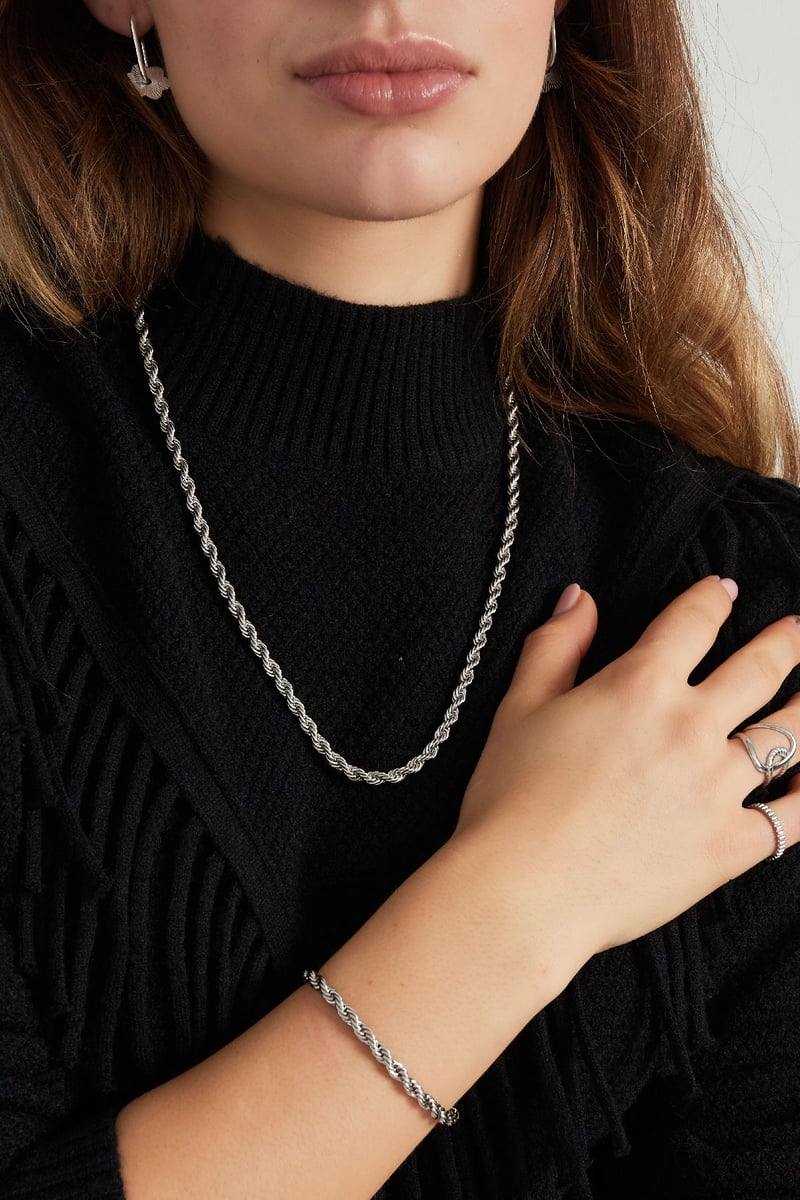 unisex necklace thick twisted 60cm - Gold color-4.5mm
