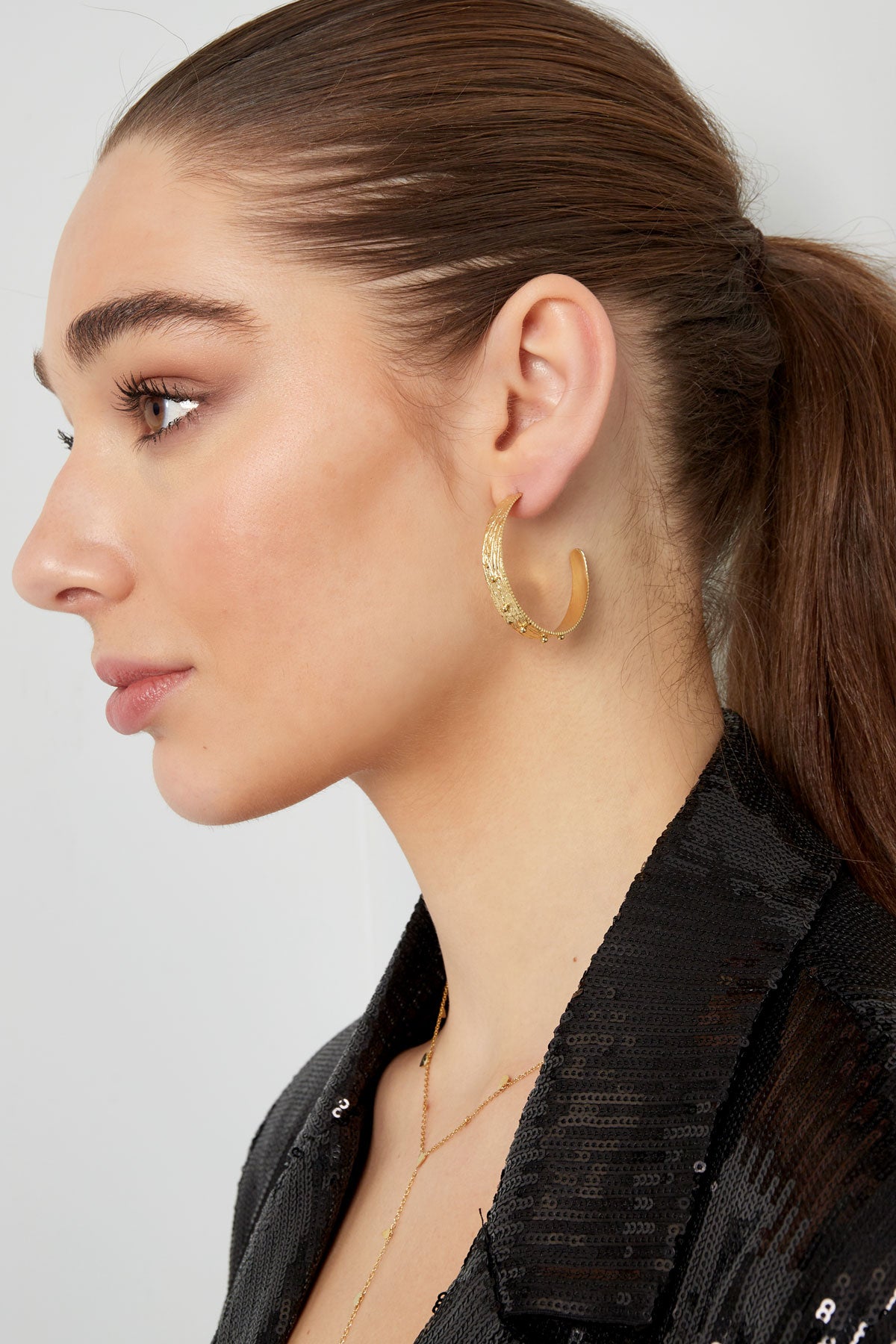 earrings moon studs