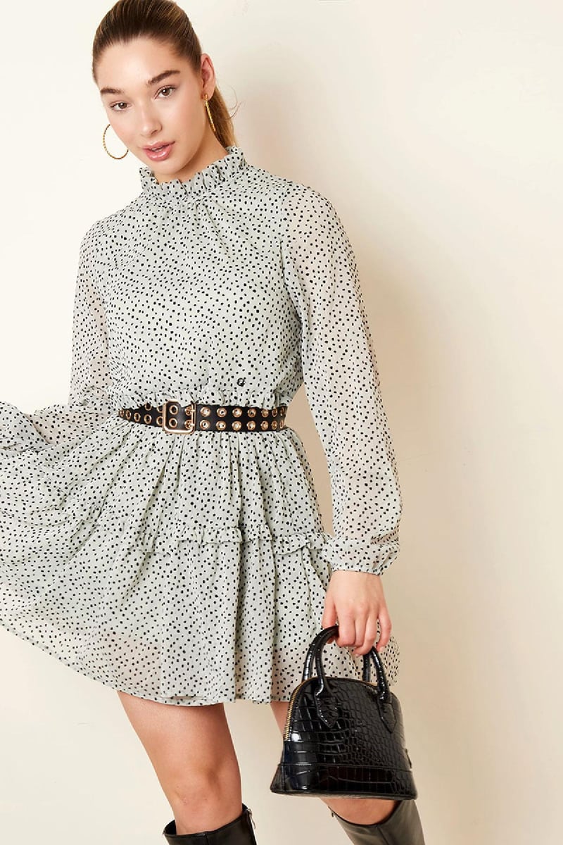 Ruffle Layered Dress Green S