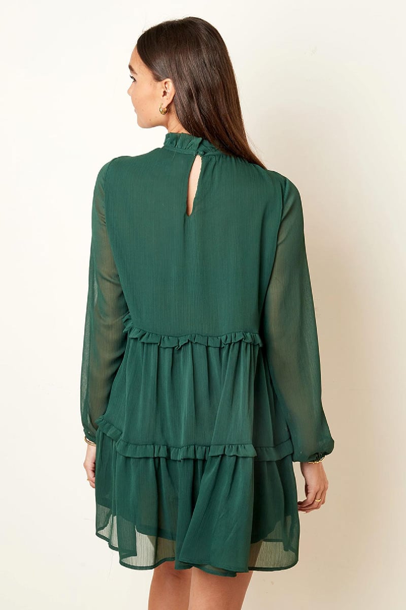 Ruffle chiffon dress Blue S