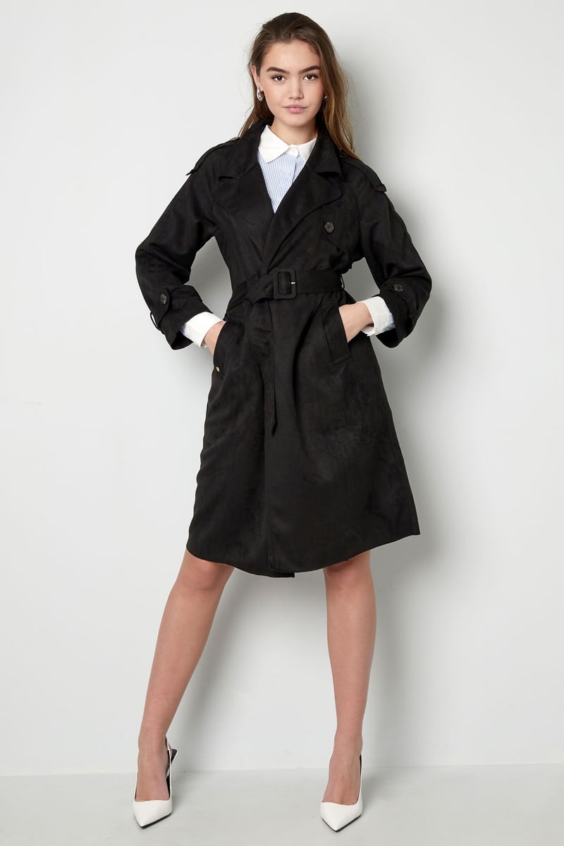 Classic trench coat suede - green S