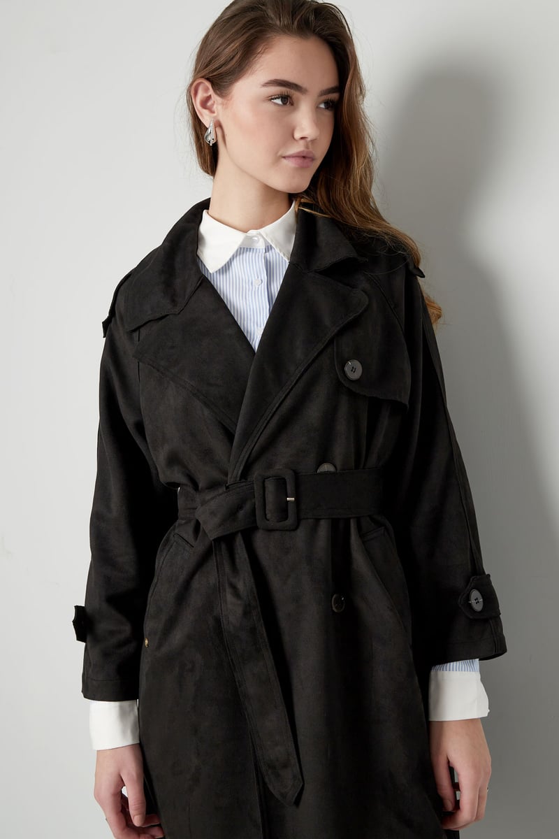 Classic trench coat suede - green S