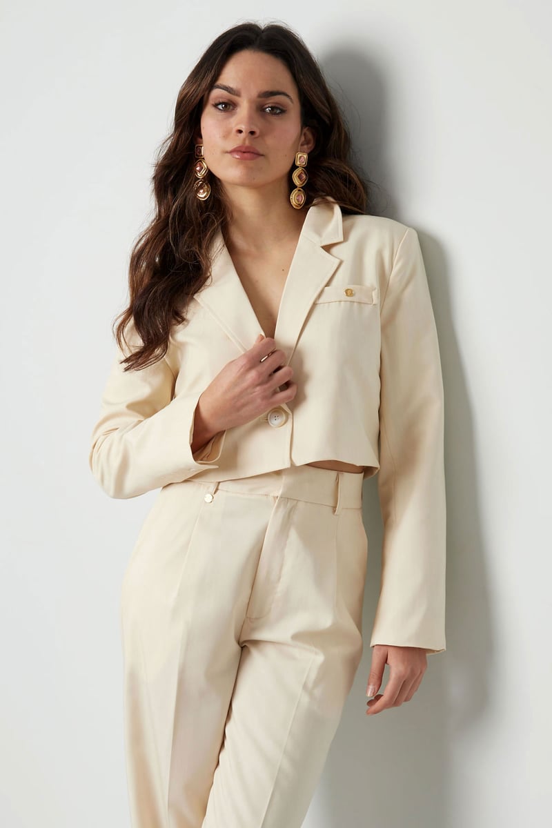 Cropped blazer - off-white