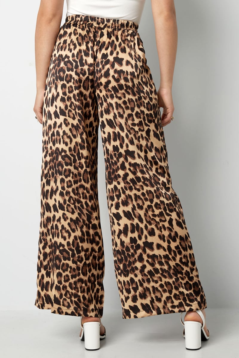 Wide trousers leopard print - brown