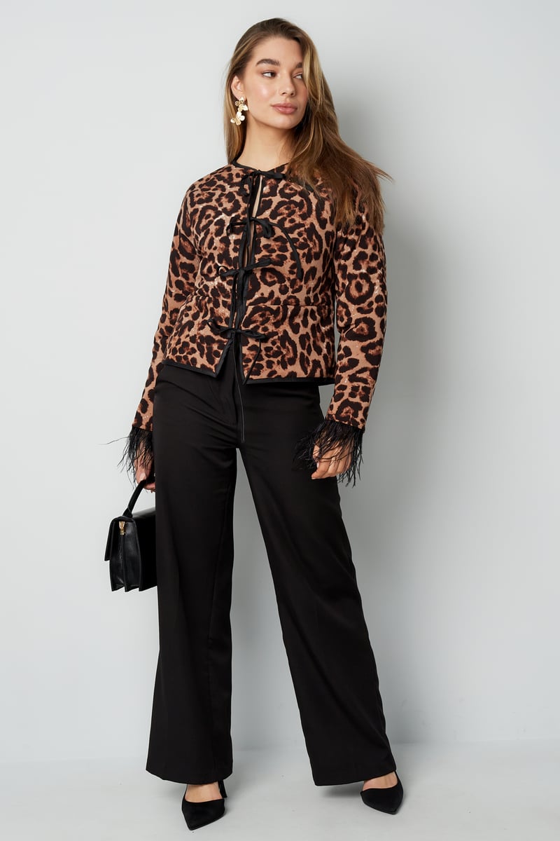 Feather Jacket Leopard Print