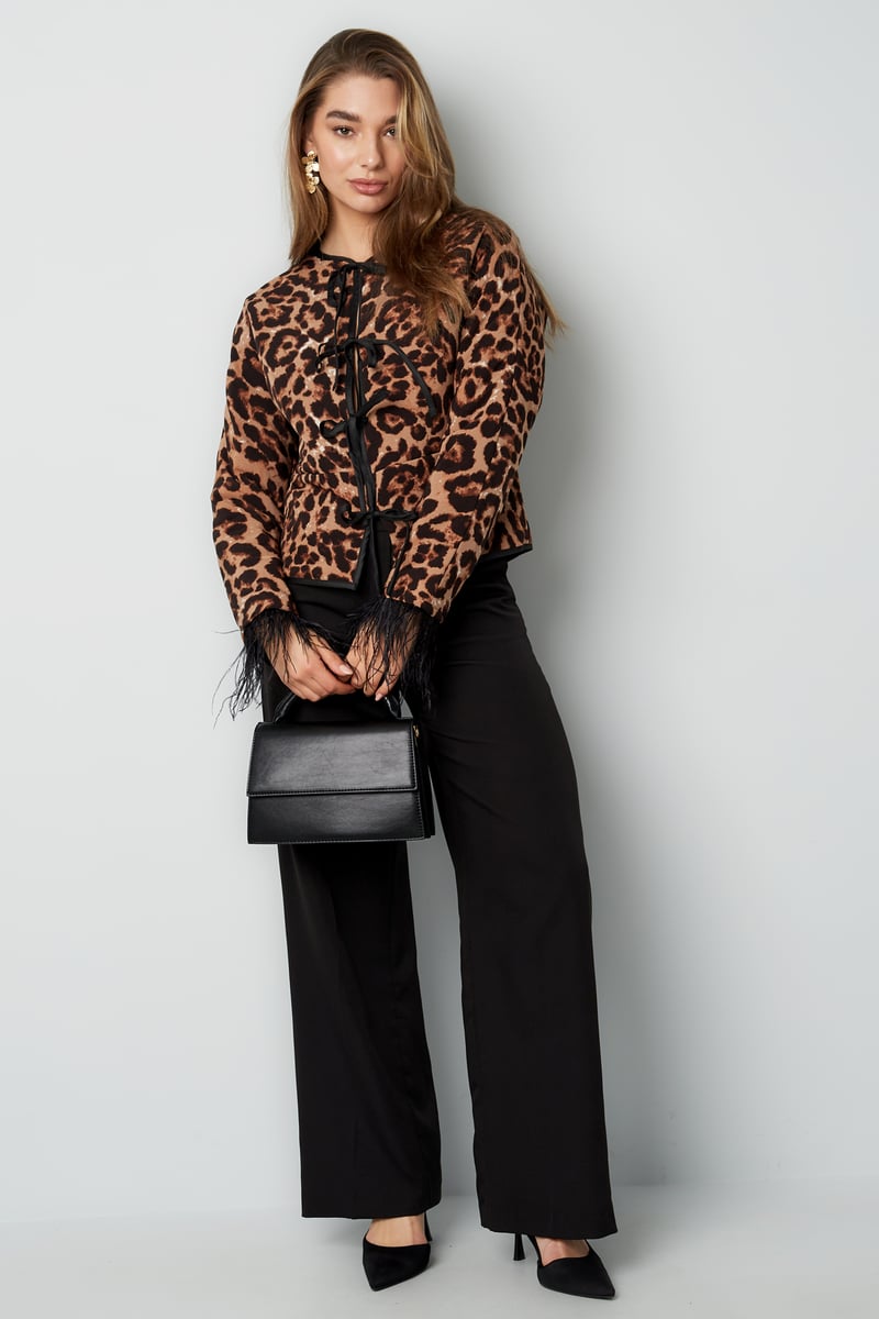 Feather Jacket Leopard Print