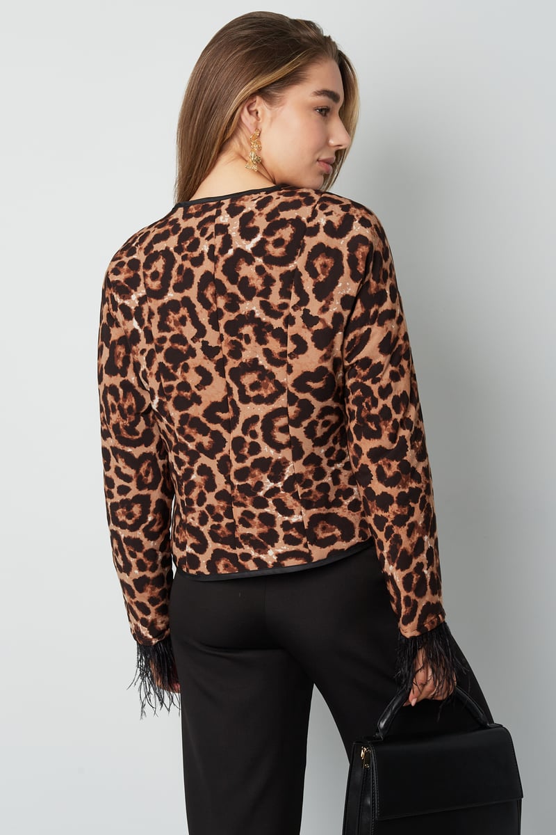 Feather Jacket Leopard Print