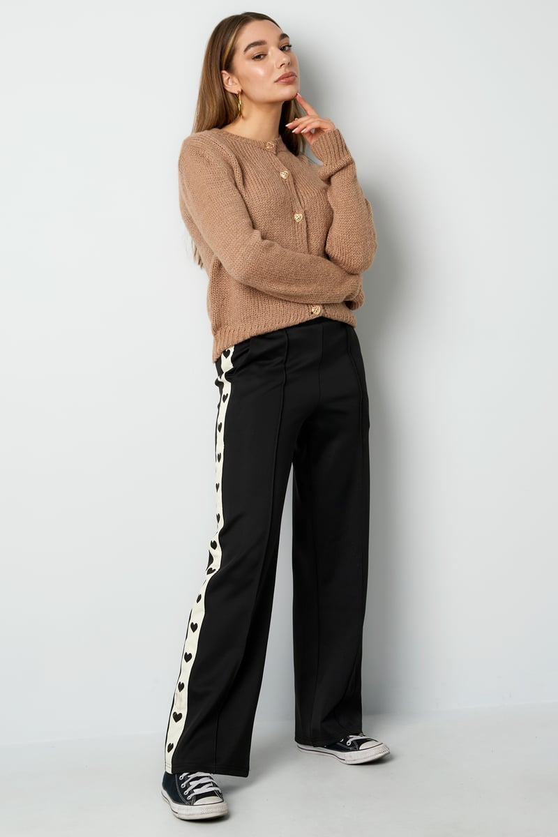 Pants with hearts on the side - red