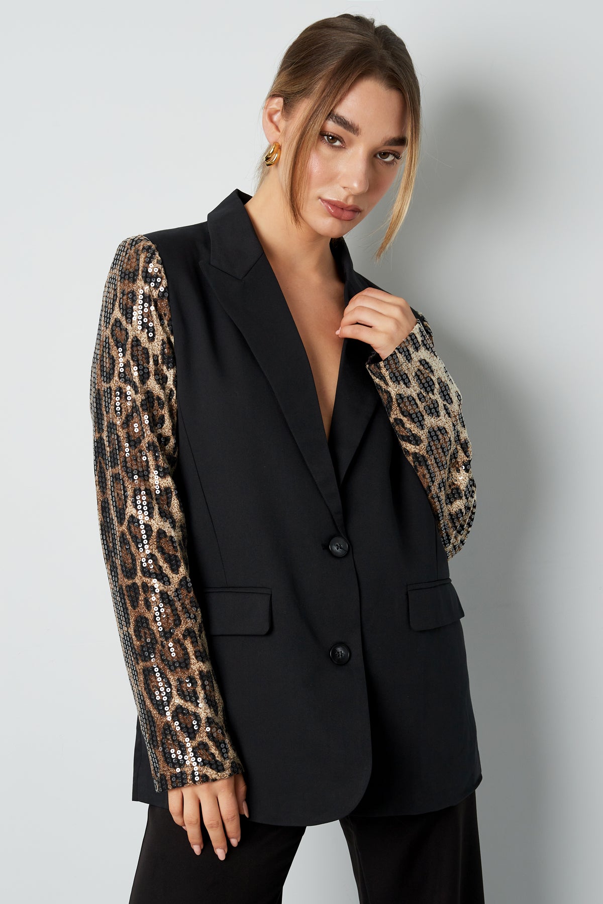 Blazer with Leopard Print