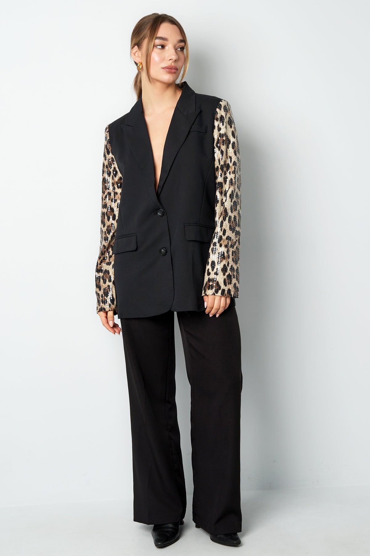Blazer with Leopard Print