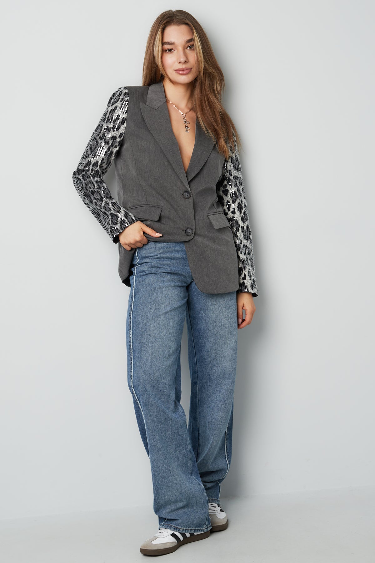 Blazer with Leopard Print
