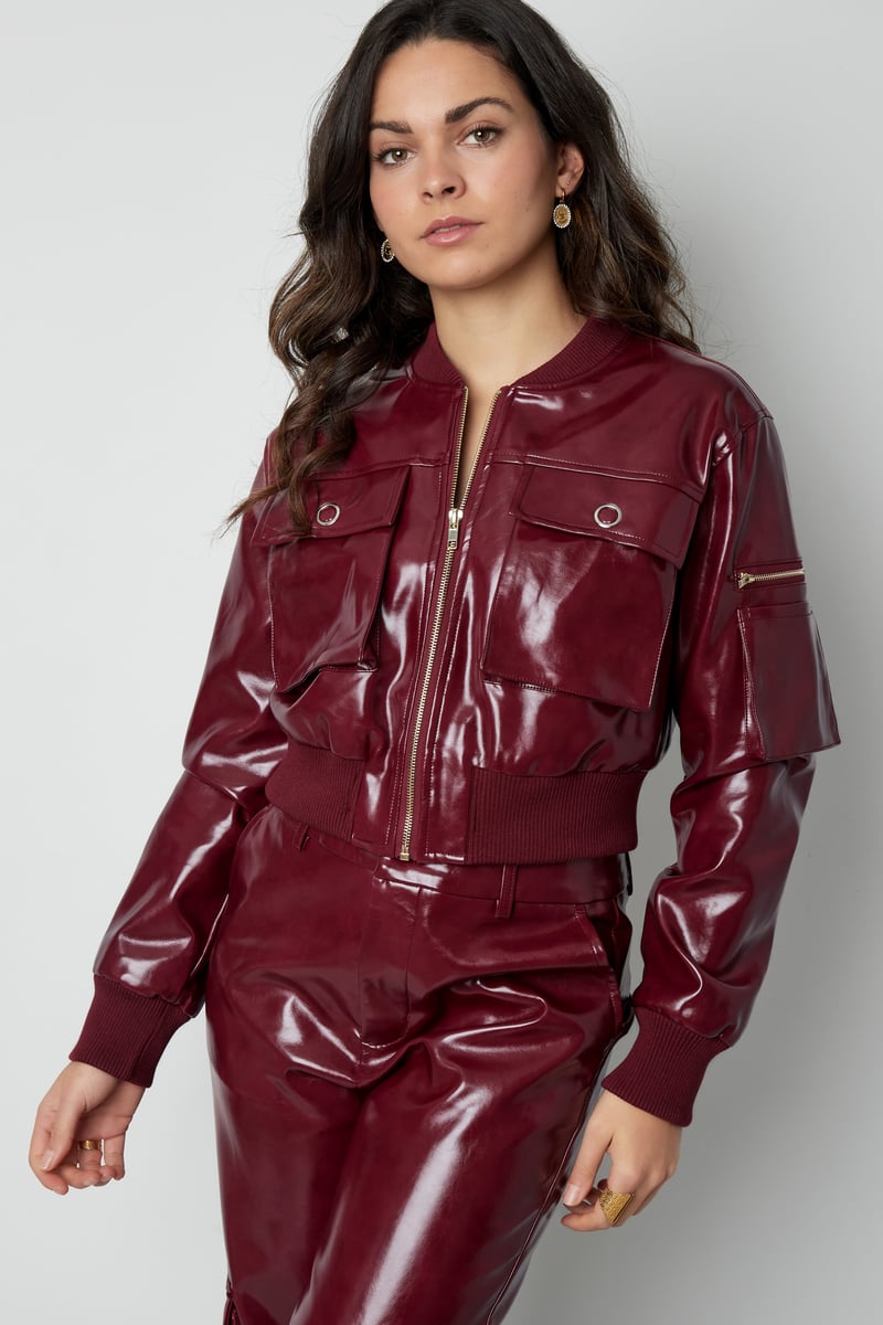 PU biker jacket - Black