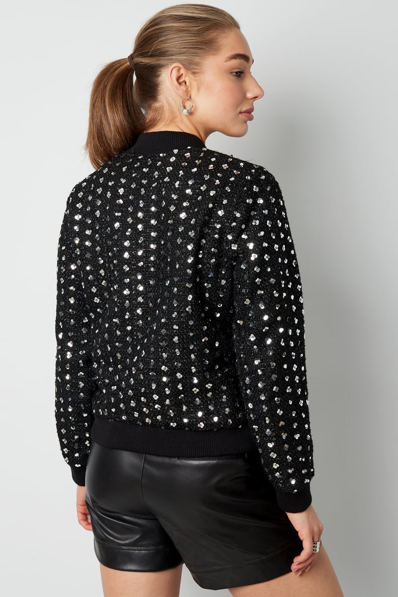Bomber jacket sparkly day - Black