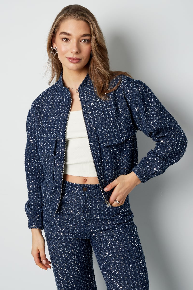 Denim jacket with sequins - Blue