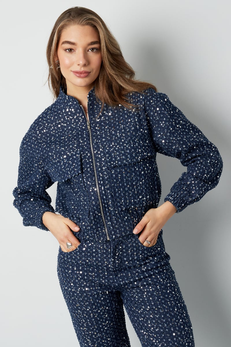 Denim jacket with sequins - Blue