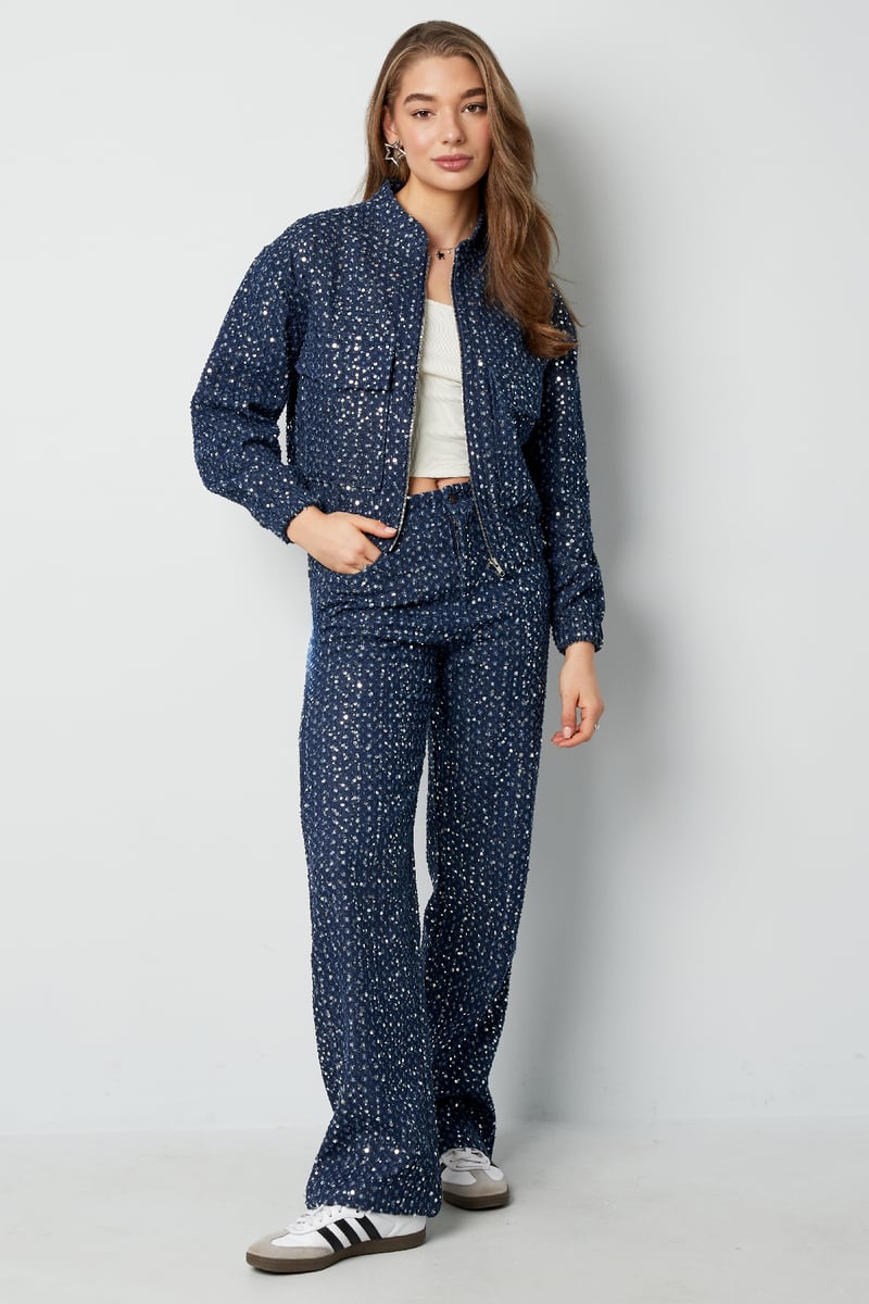Denim jacket with sequins - Blue