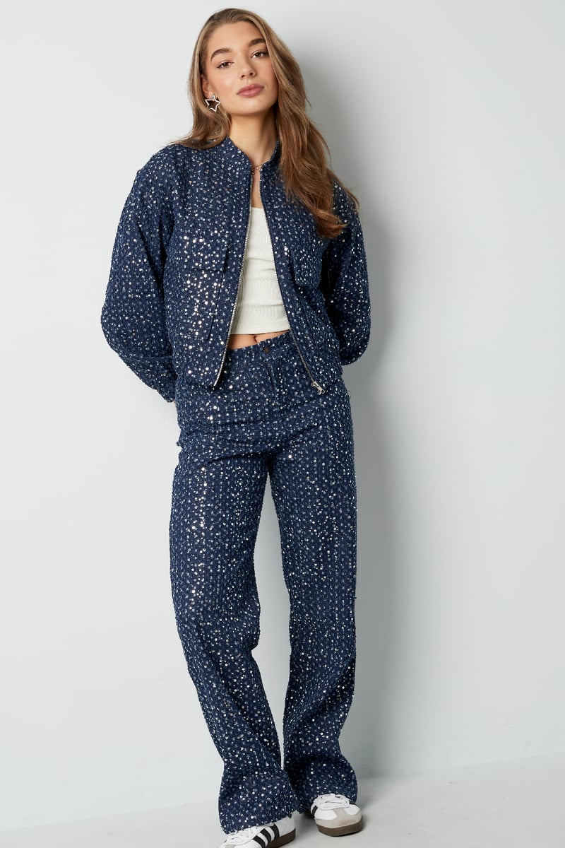 Denim jacket with sequins - Blue