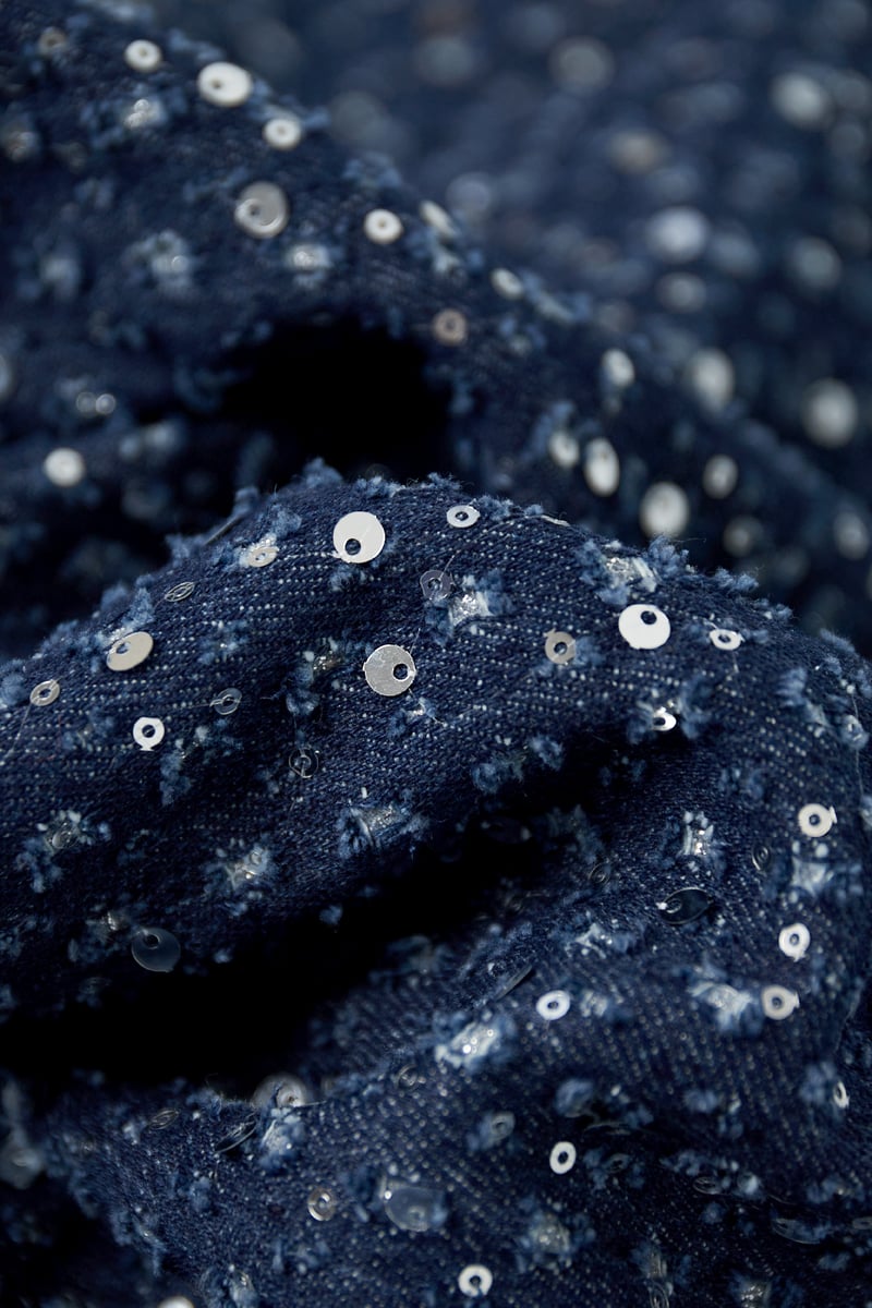 Denim Jeans with Sequins - Blue