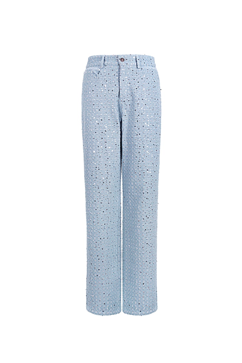 Denim Jeans with Sequins - Blue