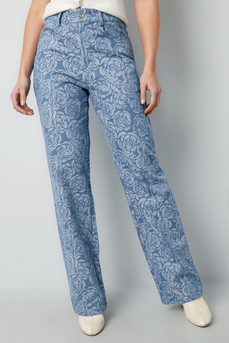 Flower fusion pants - light blue