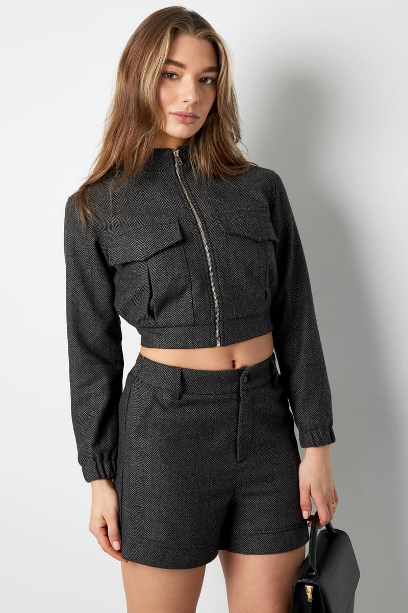 Jacket knitted deluxe - Grey