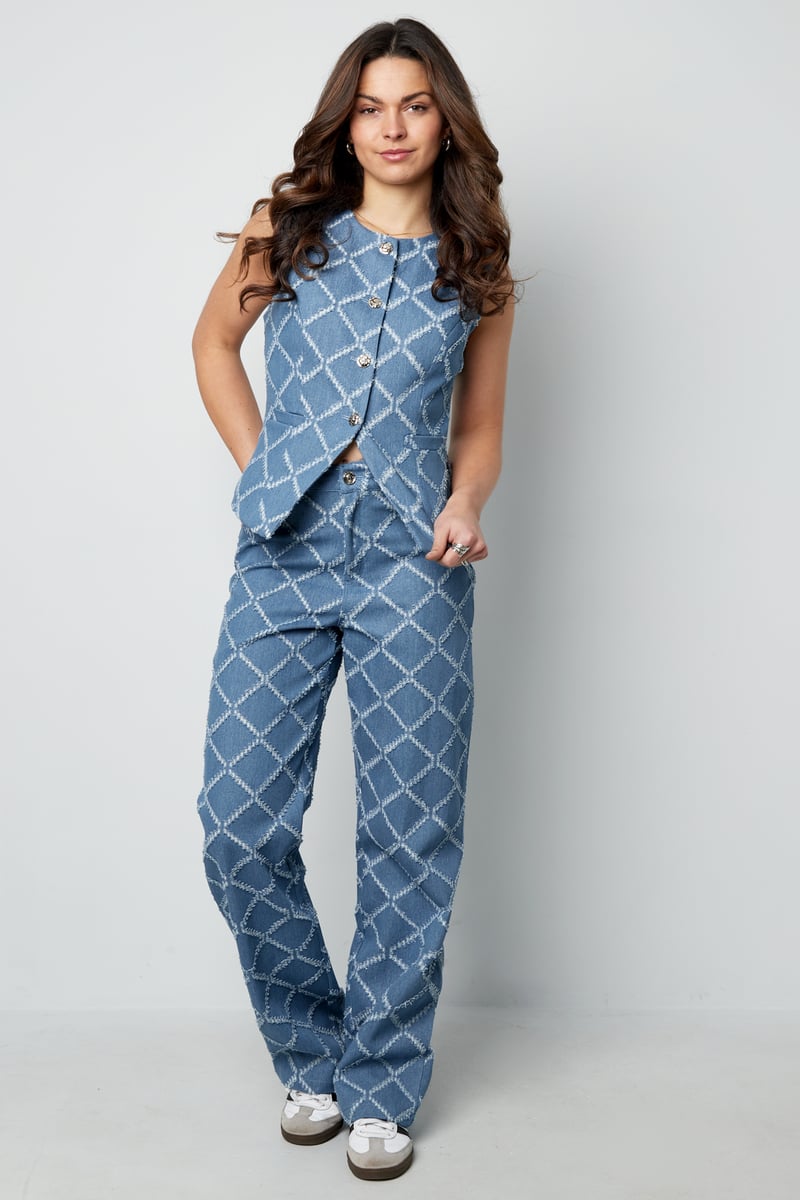 Grids of grace jeans - Light blue