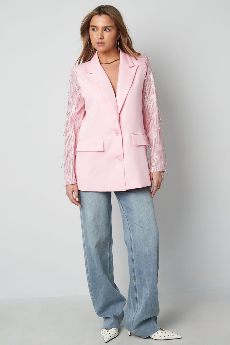 Blazer glitter sleeves - Red