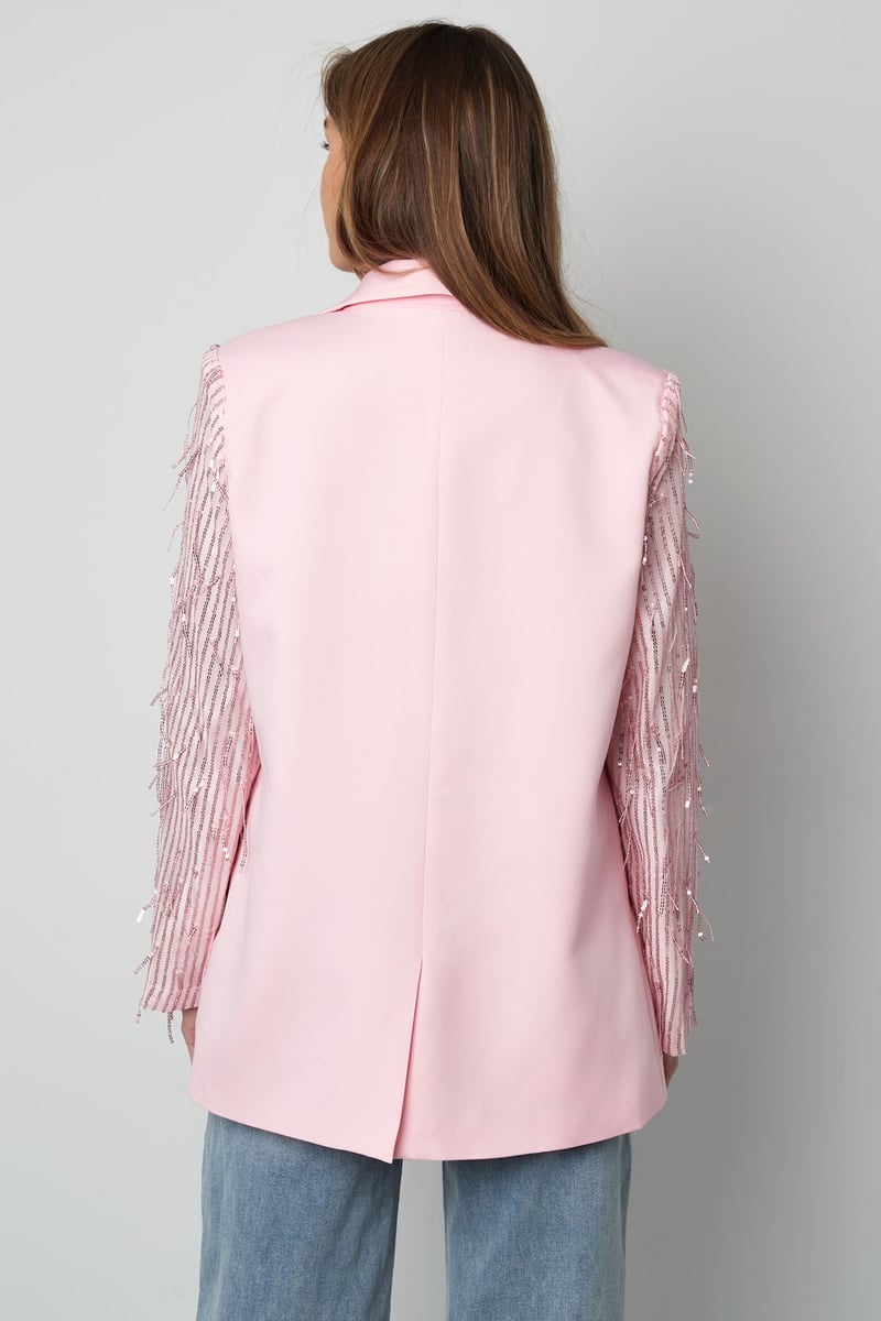 Blazer glitter sleeves - Red