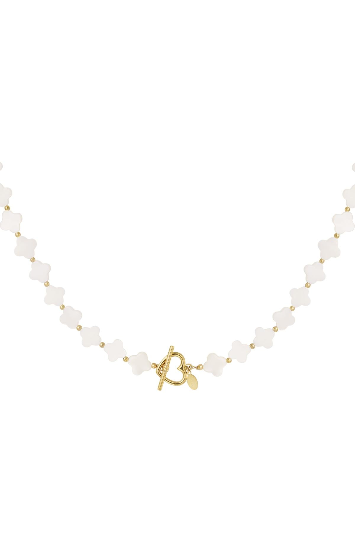 Necklace seashell clovers Gold Color Stainless Steel