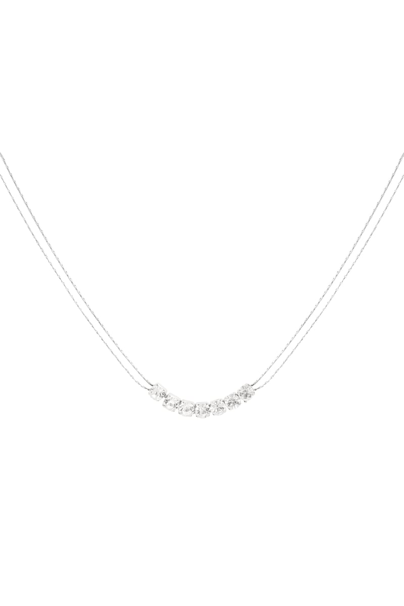 Necklace Gold color/silver with stone