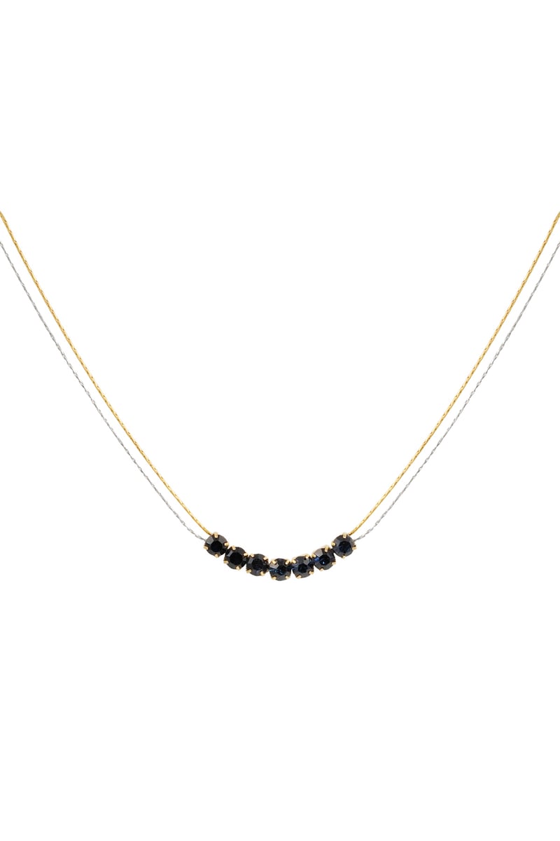 Necklace Gold color/silver with stone