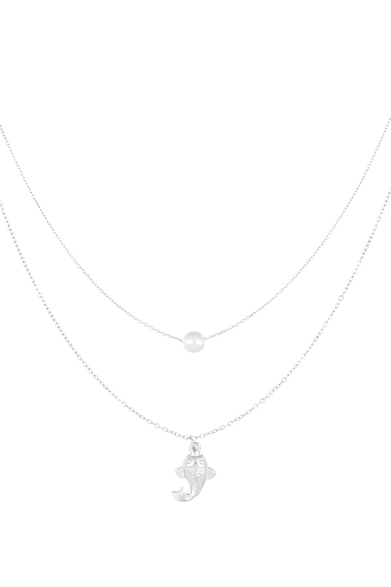 Fish and pearl Necklace