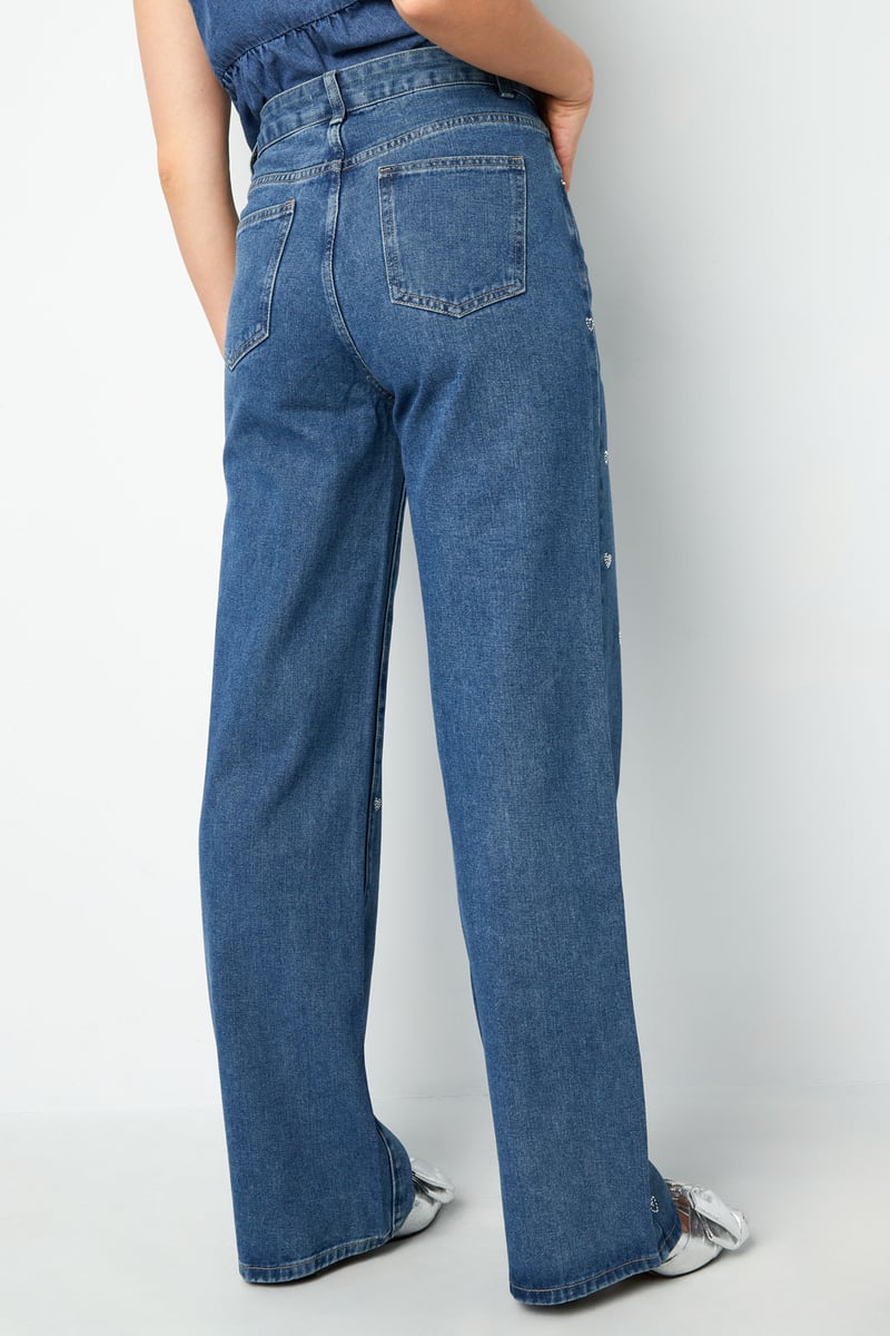 Denim jeans glitter heart