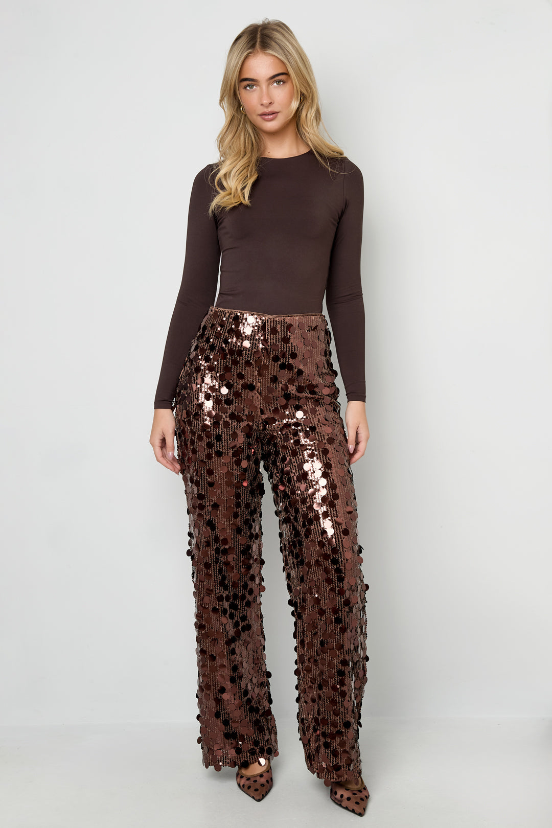 Sequins Straight Leg Pants