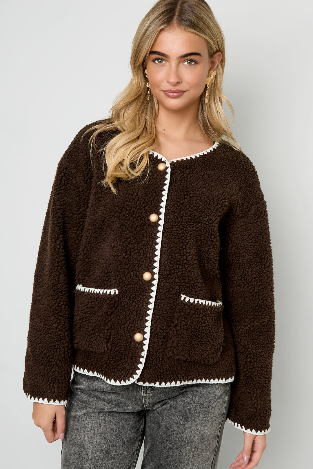 Woven Polyester Fiber Women's Jacket Casual Fall/Winter Color Clash