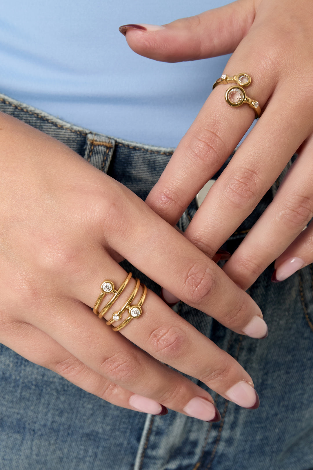 Stainless Steel Statement Lines Ring