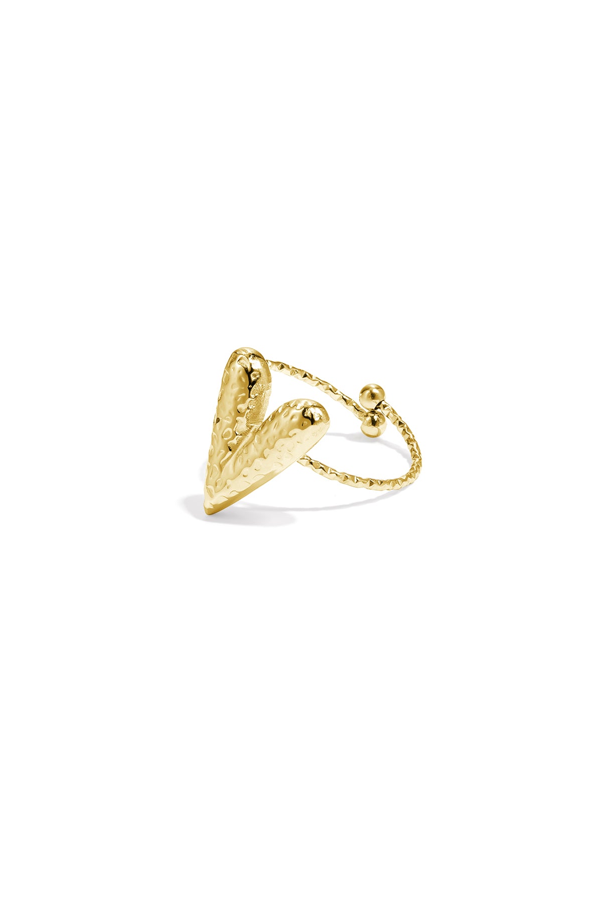 Hammered Structure Heart Ring