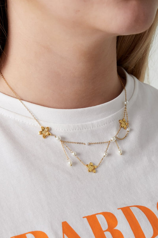 Double trouble flower Necklace