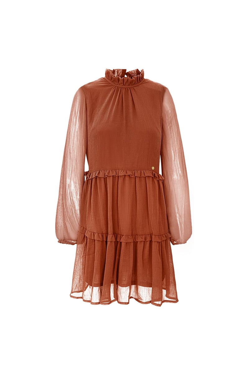Ruffle chiffon dress Blue S