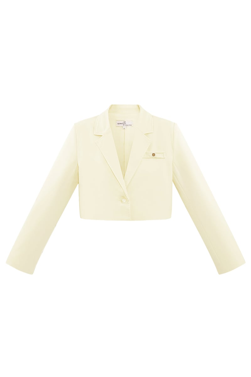 Cropped blazer - off-white