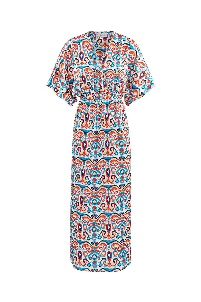 Long dress with print - red/blue - S